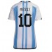 Günstige Argentinien Lionel Messi #10 Heim Fussballtrikot Damen WM 2022 Kurzarm